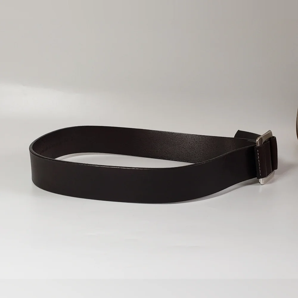 Isaiah Kincaid Brown Leather Belt with Silver Hardware Size 30-34